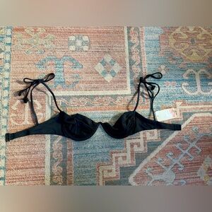 Agua Bendita Black Tie-Up Bikini Top NWT
